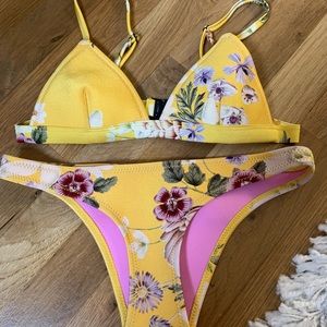 TRIANGL yellow floral bikini